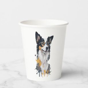 A cute dog Border Collie Paper Cups
