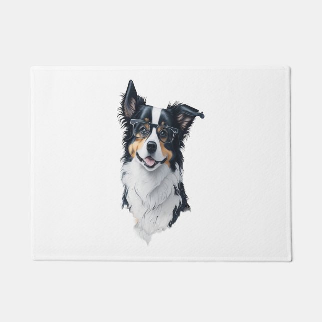 A cute dog Border Collie [RB#10008]  Doormat (Front)