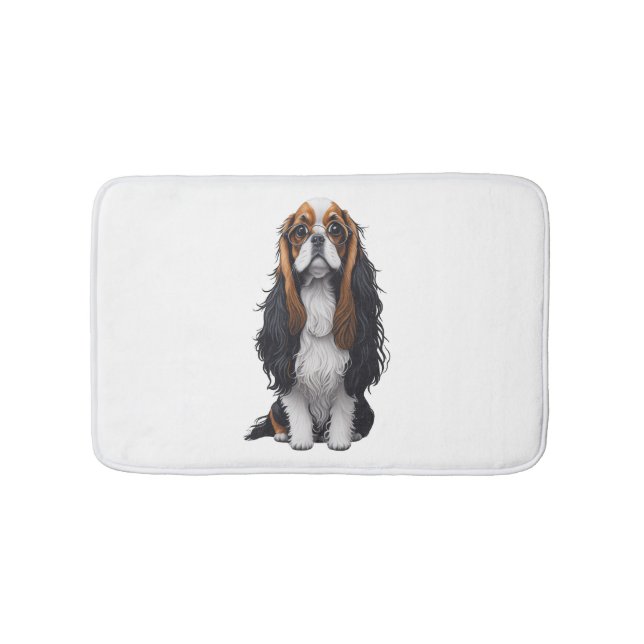 A cute dog King Charles Spaniel  Bath Mat (Front)