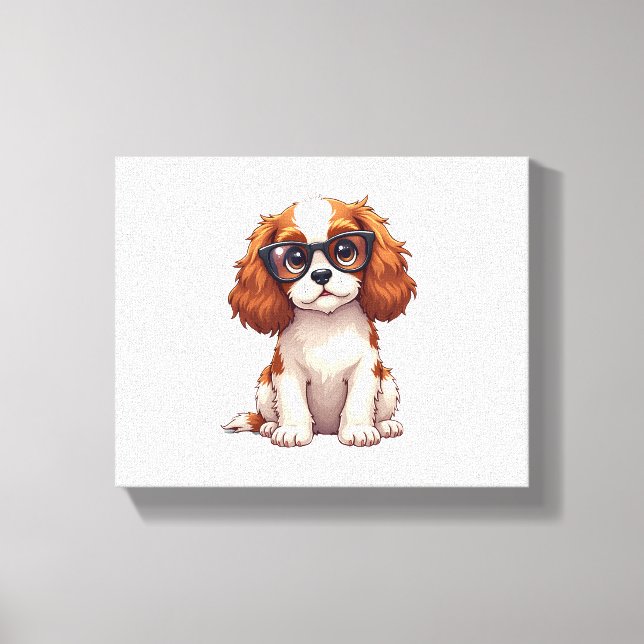 A cute dog King Charles Spaniel  Canvas Print (Front)