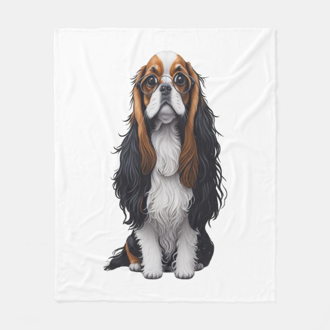 A cute dog King Charles Spaniel  Fleece Blanket (Front)