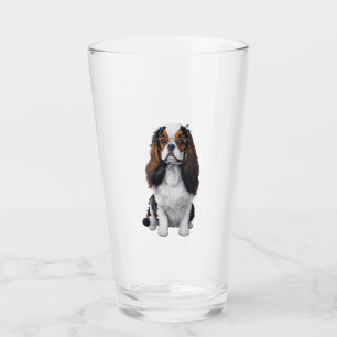 A cute dog King Charles Spaniel Glass
