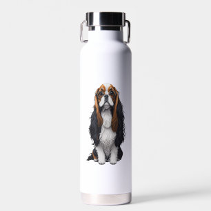 A cute dog King Charles Spaniel  Water Bottle