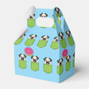 A Cute Dog Peeking and a Strawberry Donut Favor Box