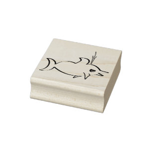A cute dolphin rubber stamp