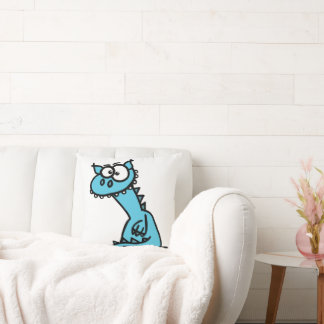 A cute dragon in blue throw pillow