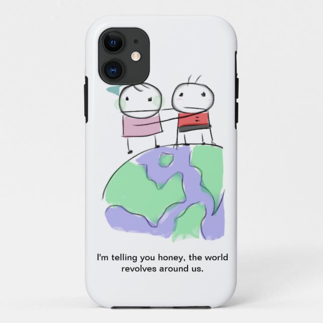 A cute earth-loving doodle by Monsterize Case-Mate iPhone Case (Back)