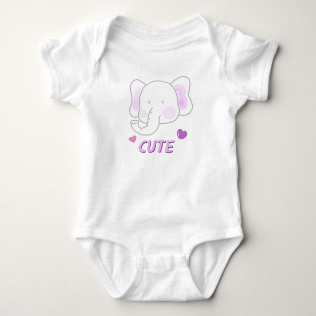 A cute elephant bodysuits (Front)