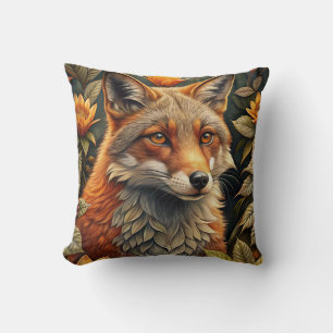 A Cute Forest Red Fox Throw Pillow