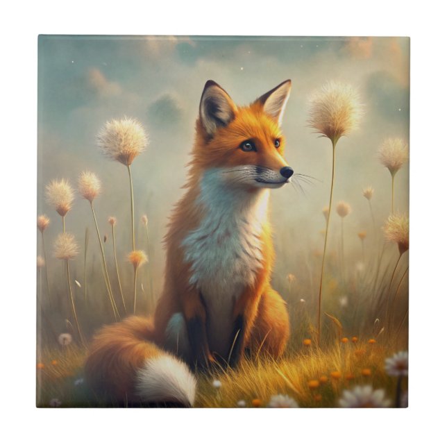 A Cute Forest Red Fox Tile (Front)