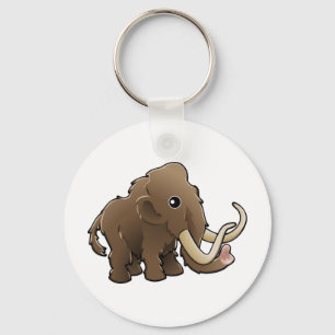 A cute friendly woolly mammoth keychain