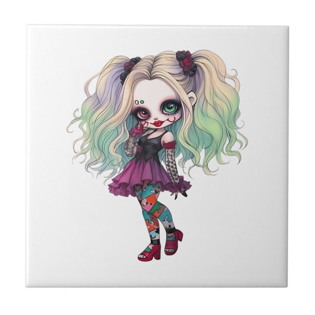 A Cute Girl Halloween Design Collection 13 Tile (Front)