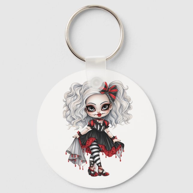 A Cute Girl Halloween Design Collection 7 Keychain (Front)