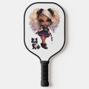 A Cute Girl Halloween Design Collection 8 Pickleball Paddle