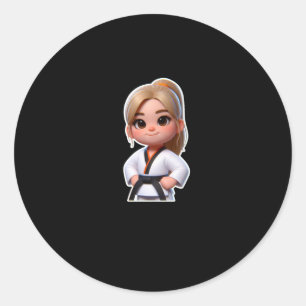A Cute Girl In Taekwondo Sport Sticker 