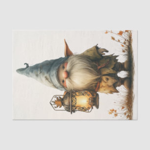 A Cute Gnome with Lantern Tissue Paper