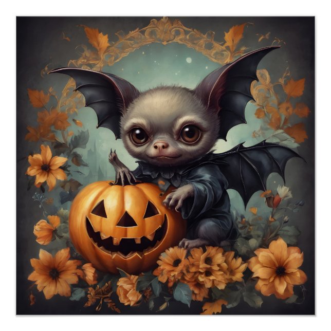 A Cute Halloween Bat hb7 Glossy Poster (Front)