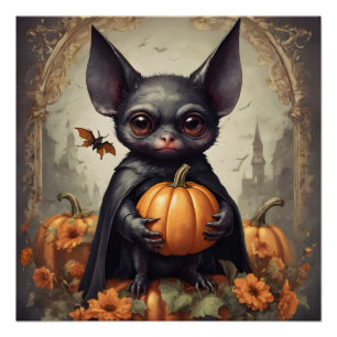 A Cute Halloween Bat hb8 Glossy Poster