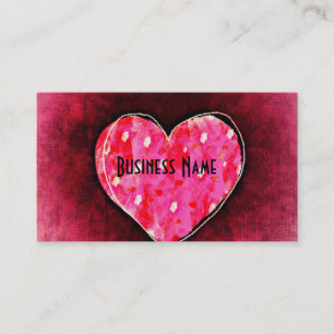 A  Cute Hand Drawn Pink Heart on a Grunge Texture Business Card