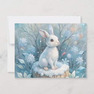 A Cute Hare in Winter Postcard