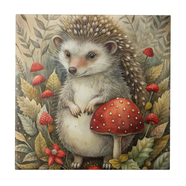 A Cute Hedgehog in Forest Tile (Front)