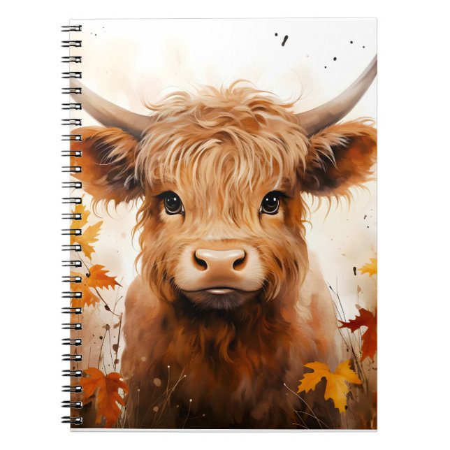A Cute Highland Cow Series Design 1 Notebook (Front)