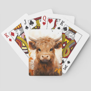A Cute Highland Cow Series Design 1 Playing Cards