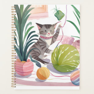 A cute kitten's notebook planner