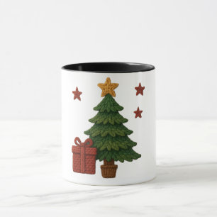 A cute knit tree gift mug