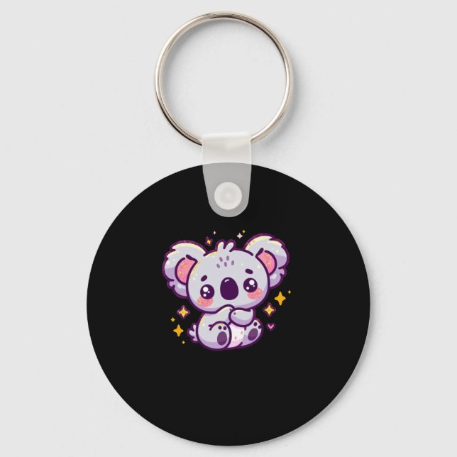 A Cute Koala Sticker  Keychain (Front)
