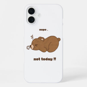 A cute lazy bear iPhone 16 plus case