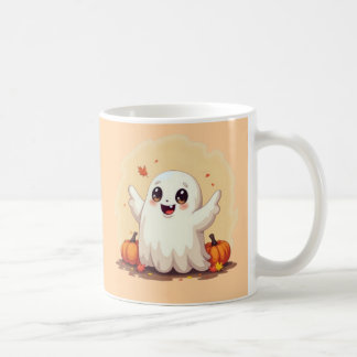 A cute little cartoon ghost coffee mug