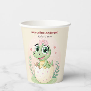 A Cute Little Dinosaur Is On The Way Baby Shower  Paper Cups