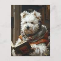 A Cute Little Dog Reading A Book