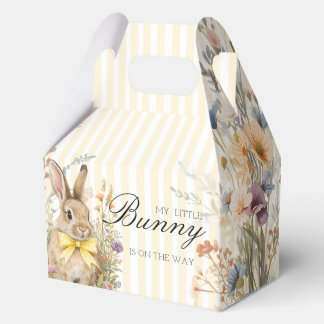A cute little Floral Bunny Yellow Bow Baby Shower Favor Box