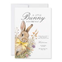 A cute little Floral Bunny Yellow Bow Baby Shower 