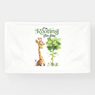 A Cute Little Giraffe With The Tree, Rooting For Y Banner