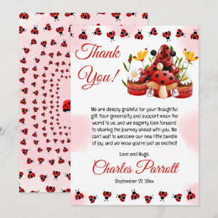 A Cute Little Ladybug Is On Her Way Baby Shower Invitation