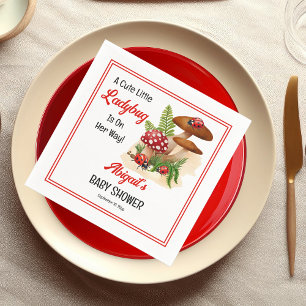 A Cute Little Ladybug Is On Her Way Baby Shower Napkin