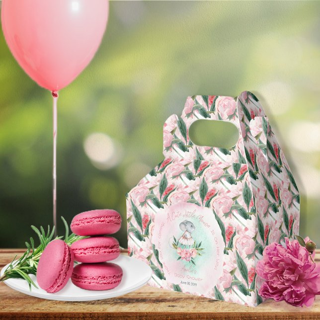 A Cute Little Mouse Is On Her Way Girl Baby Shower Favor Box (Creator Uploaded)