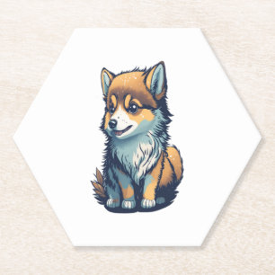 A Cute Little Puppy Paper Coaster