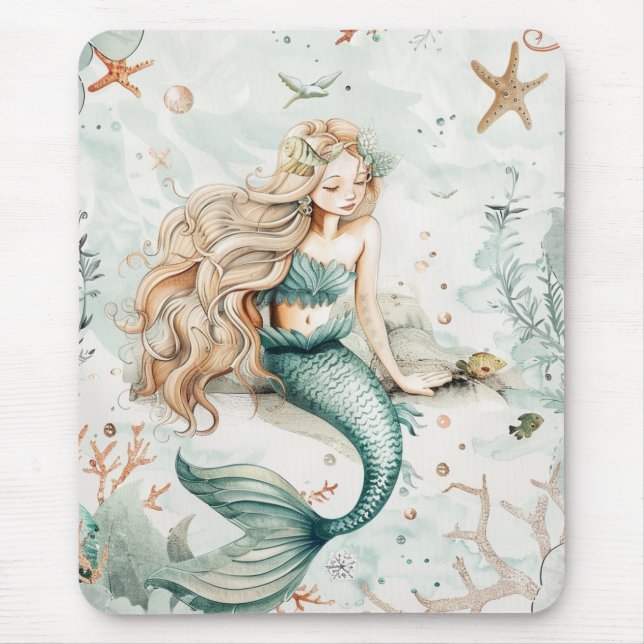 A Cute Mermaid Mouse Pad (Front)