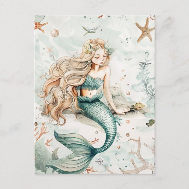 A Cute Mermaid Postcard (Front)