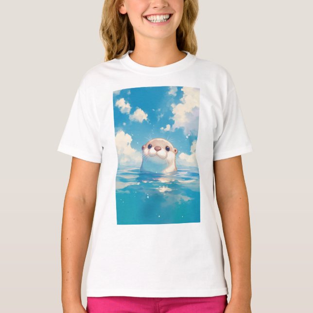 A Cute Otter's Watery World T-Shirt (Front)