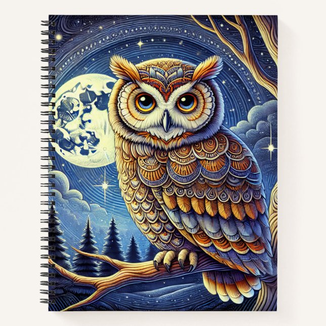a cute owl image notebook (Front)
