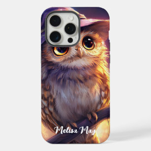 A Cute Owl Wearing a Witch Hat iPhone 15 Pro Max Case