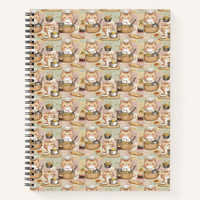 A cute seamless pattern chief cats  notebook (Front)