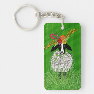 A cute sheep all gussied up! keychain