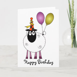 A cute sheep at party time. card