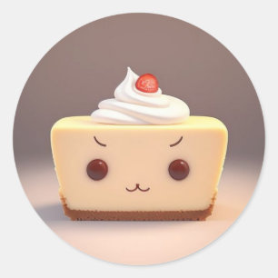 A Cute Slice of Cheesecake Classic Round Sticker